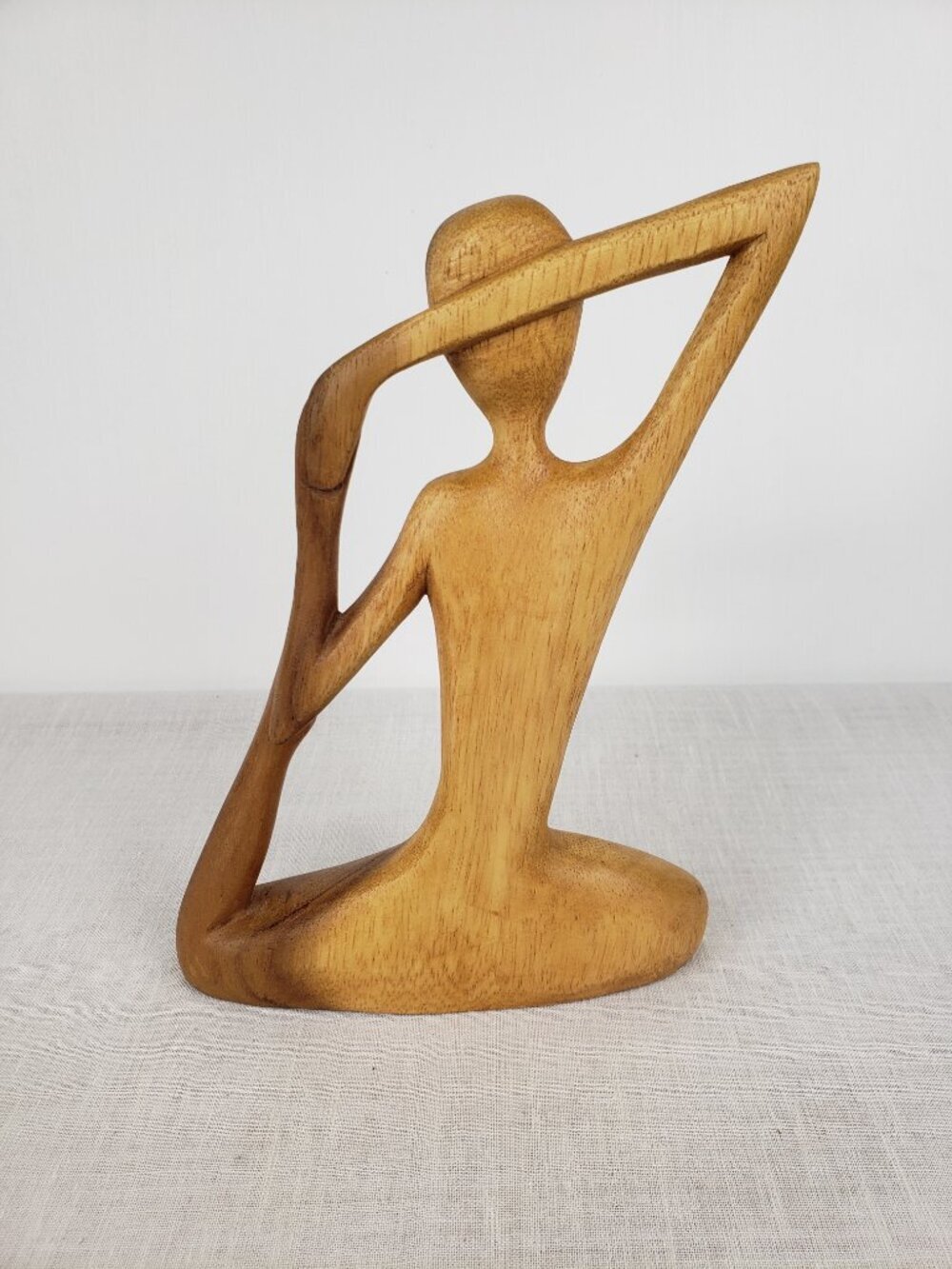 Novica Wood Statue Figurine Stretching Woman Ballet Dancer Yoga Pose - Picture 4 of 6